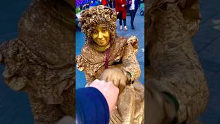 Fist bump strawberries for Gold Lady goldstatue shortsviral trending shortvideos viralvideos [upl. by Varick]