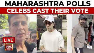 Maharashtra Assembly Election Voting 2024 Live Bollywood Celebs Casting Their Vote Mumbai News [upl. by Nanice]