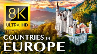 TOP 40  Most Beautiful Countries in EUROPE 8K ULTRA HD [upl. by Ahsiekram337]