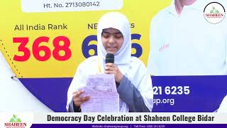 Democracy Day Celebration at Shaheen College Bidar [upl. by Nnaarual]