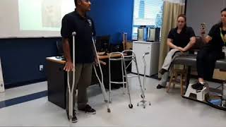 Gait patterns using crutches walkers and canes [upl. by Krever]