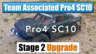 Team Associated Pro4 SC10 Stage 2 Upgrade  Max 10SCT 120 Amp ESC  Cooler Running [upl. by Dahlstrom]