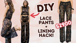 Designer Dupe LACE PANTS  Genius Lining HACK DIY w Orly Shani [upl. by Novanod]