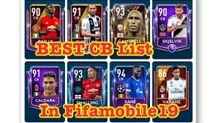 BEST CB Center back List in Fifamobile19 [upl. by Eselehs]