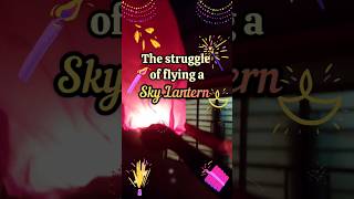 Sky lantern ka drama😫Watch till the end 😃shorts india diwali skylanterns fireworks trending [upl. by Natale]