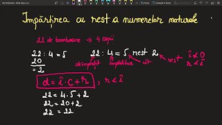 Impartirea numerelor naturale matematica clasa a 5 a teorema impartirii cu rest exercitii probleme [upl. by Eisoj]