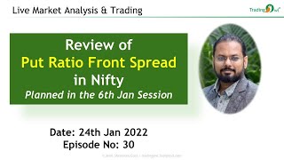 Review of Put Ratio Front Spread Trade of Nifty  Ep30  24 Jan 2022 [upl. by Atinauj]