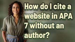 How do I cite a website in APA 7 without an author [upl. by Lars]