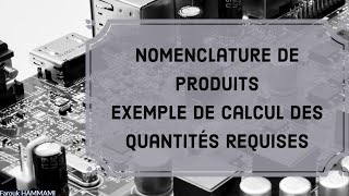 Nomenclatures de Produits  Calcul des Quantités Requises pour un Produit Fini [upl. by Eiuqnom]