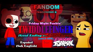 🐵 Fandom reaccionan a  FNF TWIDDLEFINGER  OGBad EndingDSide  ESPAÑOL 🥔 🇦🇷🇺🇸 [upl. by Tomchay]