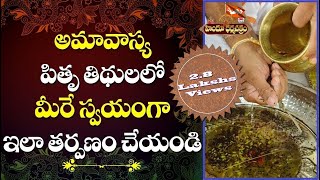 సంపూర్ణ పితృతర్పణ విధి  Pitru Tarpanam Complete Procedure in Telugu [upl. by Ydok449]