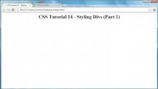 CSS Tutorial 14  Styling Divs Height Width Borders [upl. by Barcellona]