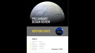 NASA LSpace Mission Concept Academy Fall 2020 Team 11 Final Preliminary Design Review PDR Video [upl. by Saihtam866]