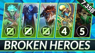 4 MOST BROKEN HEROES in EVERY ROLE  CLIMB MMR FAST in 735B  Dota 2 Meta Guide [upl. by Hedelman]