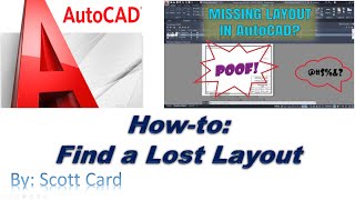 AutoCAD Layout Missing [upl. by Annaehs]