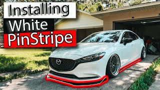 Installing White Pinstripe on my body kit 20182023 Mazda 6 Modlist [upl. by Eadahc518]