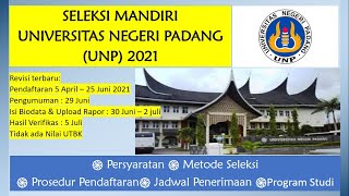 SELEKSI MANDIRI UNIVERSITAS NEGERI PADANG  UNP 2021 [upl. by Anaoy]