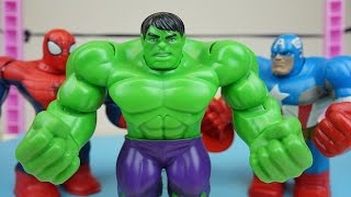 Hulk vs Spider man and Super heroes Robocar Poli toys [upl. by Ruhtracm]