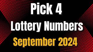 Monthly Pick 4 Lottery NumbersSeptember 2024 [upl. by Deth]