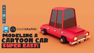 AUTODESK MAYA MODELING A CARTOON CAR SQUIDGRAPHIC 🦑🚘 [upl. by Adlare]