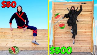 50 vs 500 Ninjas BUDGET CHALLENGE [upl. by Chuch461]