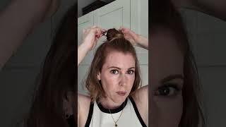 How to do a messy top knot on short hair [upl. by Dnalevelc]