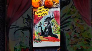 DRAWING CHRISTMAS WITCH MALEFICENT❤️💚 shorts maleficent drawing art christmas witch arttips [upl. by Myrtle640]