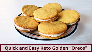 Quick and Easy Crispy Keto Golden Oreo Style Cookies Nut Free and Gluten Free [upl. by Kcered]