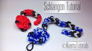 Rainbow Loom Klapperschlangen  German Tutorial [upl. by Devlen]