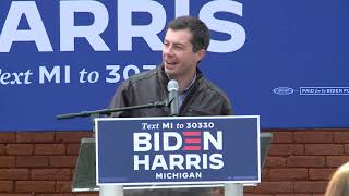 Pete amp Chasten Buttigieg and Hillary Scholten hold voter canvass launch in Grand Rapids 101920 [upl. by Anna-Diana333]