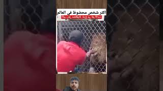 شاهد كيف أمسك الأسد ب̸ي̸ـ̸د̸ المدرب وهو يطعمه شوف الحكمه shorts المغرب الجزائر lion animals [upl. by Miche790]