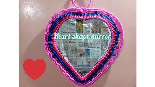 beautiful Macrame heart shape mirror wall hangingeasy design [upl. by Ollehcram940]