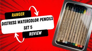 Ranger Distress Watercolor Pencils Set 5 Review [upl. by Kcirrag407]