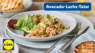 Schnelles AvocadoLachsTatar Rezept mit Räucherlachs  Lidl Kochen [upl. by Sulienroc]