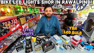 Motorcycle Led Extra Light Shop in Rawalpindi😎 Low Price Accessories🧐 BK Vlogs [upl. by Yeargain]