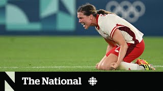 Canadian women’s soccer team battles back to beat France 21 amid scandal [upl. by Oile584]