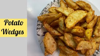 Quick recipe of potato wedgesQuick evening snack  how to make potato wedges at home [upl. by Goldy]