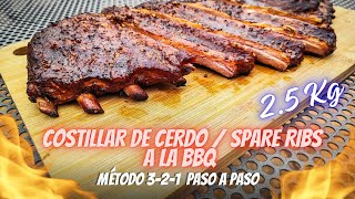 Costillar de Cerdo a la Barbacoa  Método 321 Paso a Paso  Spare Ribs  25 KG [upl. by Care]