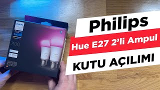 Philips HueWCA Renkli Akıllı Led Ampul 2li Ekopaket E27  KUTU AÇILIMI [upl. by Arob]