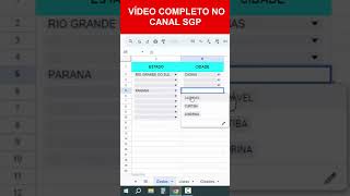 Validação de Dados Dependente no Google Sheets planilhasdogoogle [upl. by Swartz]