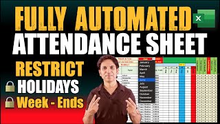 Automated Advanced Attendance Sheet With Holidays  Fully Automated Attendance Sheet English [upl. by Rosenkrantz205]