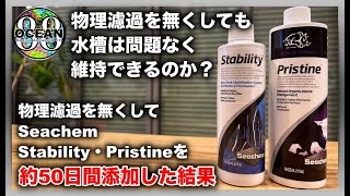 【海水魚水槽・サンゴ水槽】物理濾過を無くして Seachem Stability・Pristine を約50日間添加した結果 （シーケム バクテリア スタビリティー プリスティン） [upl. by Einamrej]