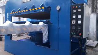 Rubber molding Hydraulic press Large size 1200 Ton 100 x 100 RUBBMACH [upl. by Anyk]