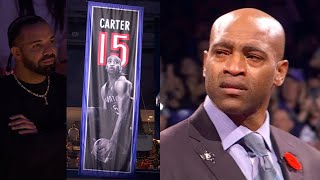 Vince Carter emotional as his jersey gets retired by Toronto Raptors [upl. by Emerej]