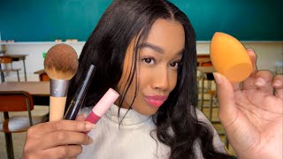 ASMR Girl With No Boundaries Does Your Makeup In Class She’s Lowkey Toxic 💄 Makeup Roleplay [upl. by Orgalim]