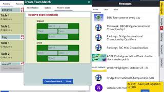 Creating a team match on Bridge Base Online [upl. by Nalehp]