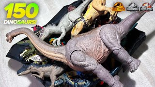 COLOSSAL BOX OF NEW JURASSIC WORLD DINOSAURS Brachiosaurus TRex Indominus Rex Indoraptor [upl. by Onitsoga857]