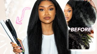 I Tried a Steam Straightener on My Type 4 Hair  Bri Hall [upl. by Nanah]