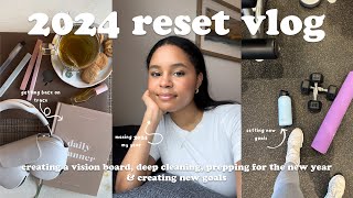 2024 reset vlog 🎧🌷✨ creating a vision board making resolutions and goals for the future [upl. by Ermengarde]