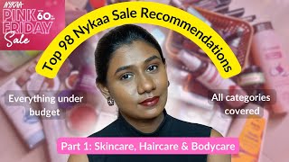 Top 98 NonSponsored Nykaa PINK FRIDAY SALE RECOMMENDATIONS 2024  Part 1 Skincare  Under budget [upl. by Dusen]